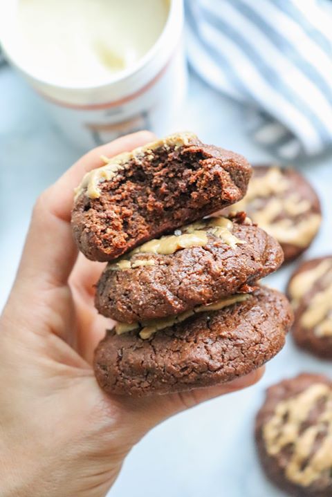 Chocolate Cashew Crinkle Cookies