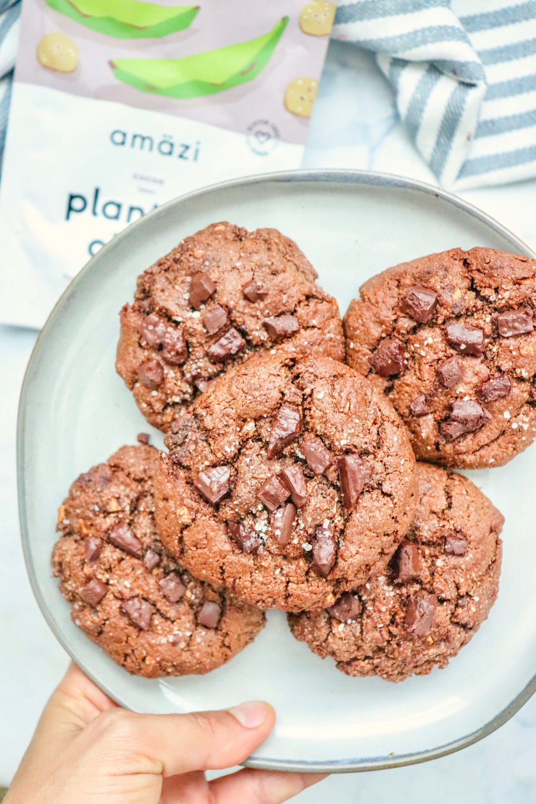 Air Fryer Salted Dark Chocolate Plantain Cookies